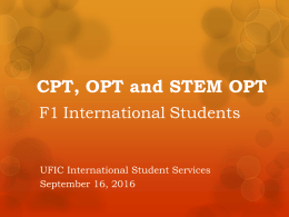 CPT, OPT and STEM OPT