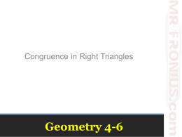 Right Triangle Congruence