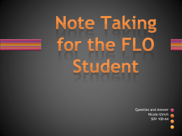 Note Taking for the FLO Student (new window)