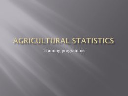 Agricultural statistics - OIC Statistical Commission