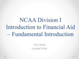 NCAA Division I Introduction to Financial Aid – Fundamental