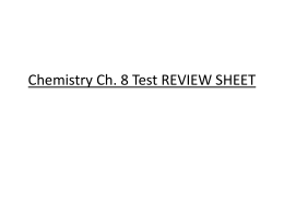Chemistry Ch. 8 Test REVIEW SHEET