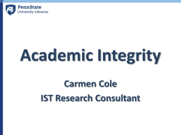 Academic Integrity - Penn State University