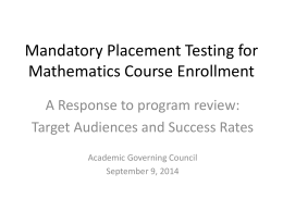 Placement Testing for Mathematics