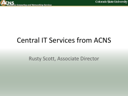 Central IT Services from ACNS