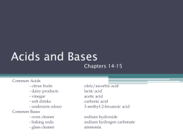 Acids and Bases Chapters 14-15