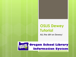 Dewey Decimal System - Portland Public Schools