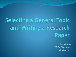Topic Research 2015