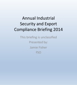 Annual Industrial Security Briefing