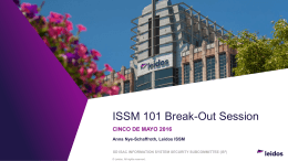 ISSM 101 Break-Out Session Presentation (May 2016)