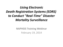 Using Electronic Death Registration Systems (EDRS) to Conduct