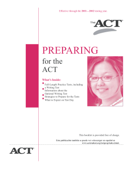 Preparing for the ACT