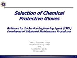 ISEA Training for Chemical Protective Glove Selection