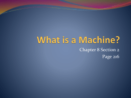 8.2 What is a Machine