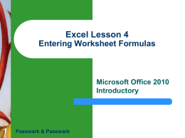 MS Excel - Lesson 4