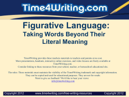 Figurative Language: Taking Words Beyond Their Literal Meaning