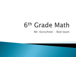 6th Grade Math - Wilson School District