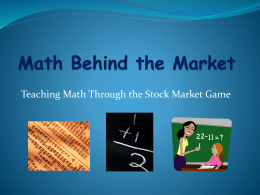 Math Behind the Market - robisonlovesmath