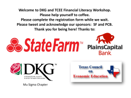 April 25, 2015 Fin Lit Training and What TCEE Can Do For You!