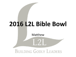2016 L2L Bible Bowl - oxfordchurchofchrist.com