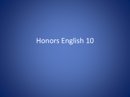 Honors English 10 curriculum ppt