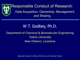 Responsible Conduct of Research: Data