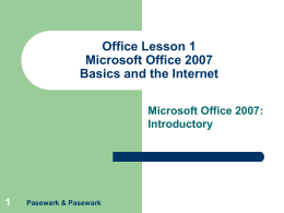 Microsoft Office 2007 - West Ashley High School