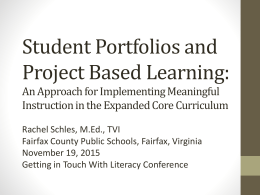 Student Portfolios and Project Based Learning