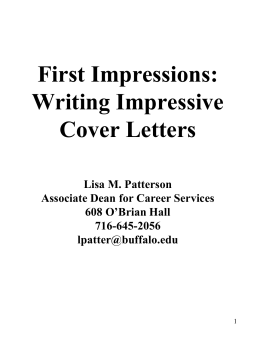 Cover Letters - University at Buffalo School of Law