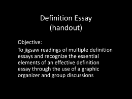 Definition Essay - TJ