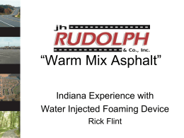 Warm Mix Asphalt - Purdue e-Pubs
