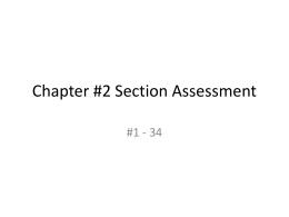 Chapter #2 Section Assessment