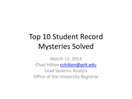 Top 10 Student Records Mysteries Solved