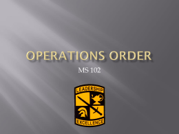 Operations Order - The University of Akron