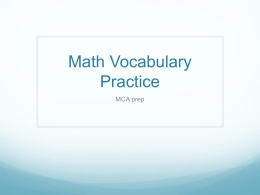 Math Vocabulary Practice - Dakota Hills Middle School