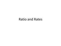 Ratio and Rates - Verona Public Schools