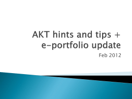 Faisal*s AKT hints and tips - Swindon General Practice Education