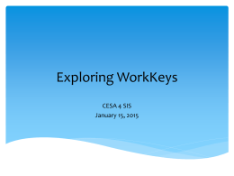 WorkKeys - SIS Presentation - Jan. 15, 2015 ()