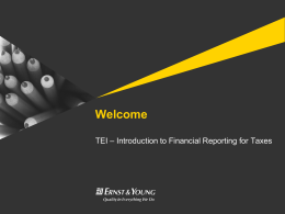 Introduction to Financial Reporting for Taxes