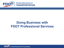 proffesional services guide - FDOT DBE Specialized Development