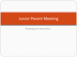 Junior Parent Meeting - Southeastern School Corporation