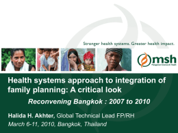 Six Building Blocks of Health Systems