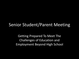 Senior Student/Parent Meeting