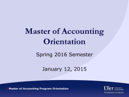 Master of Accounting Orientation