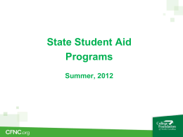State Update - North Carolina State Education Assistance Authority