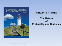 Unit 1: Nature of Probability and Stats
