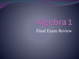 Algebra 1 Final Review PowerPoint File