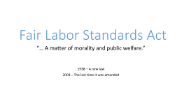 Fair Labor Standards Acts