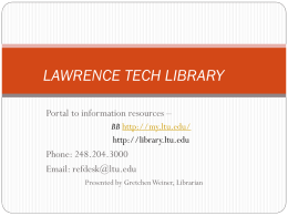 LAWRENCE TECH LIBRARY