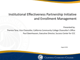 Institutional Effectiveness Partnership Initiative